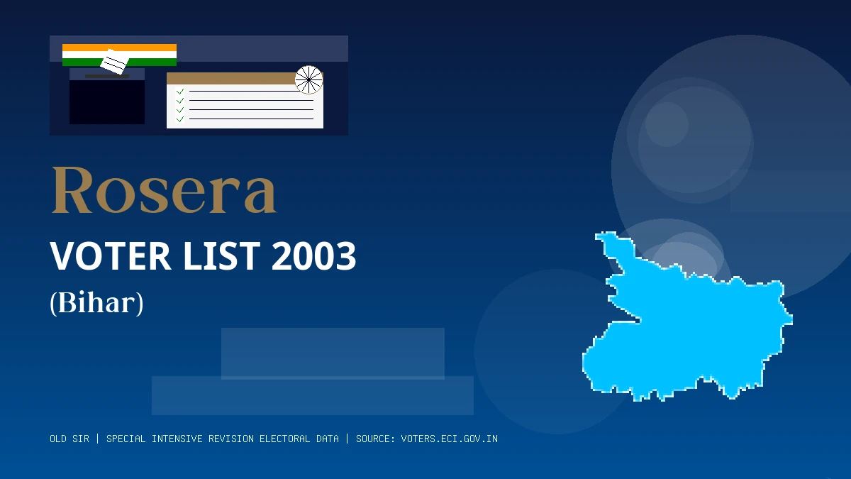 Rosera Voter List 2003 PDF Download Bihar