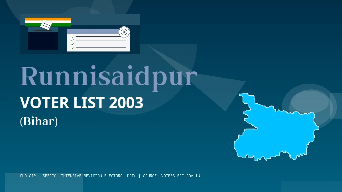 Runnisaidpur Voter List 2003 PDF Download Bihar