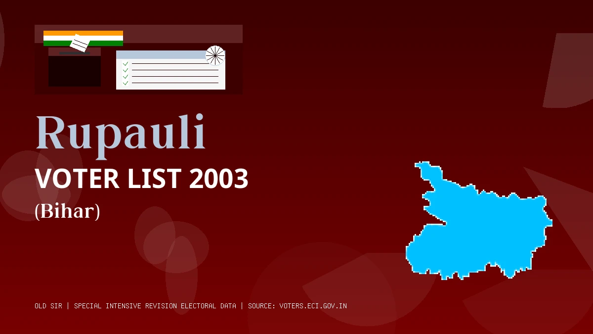 Rupauli Voter List 2003 PDF Download Bihar