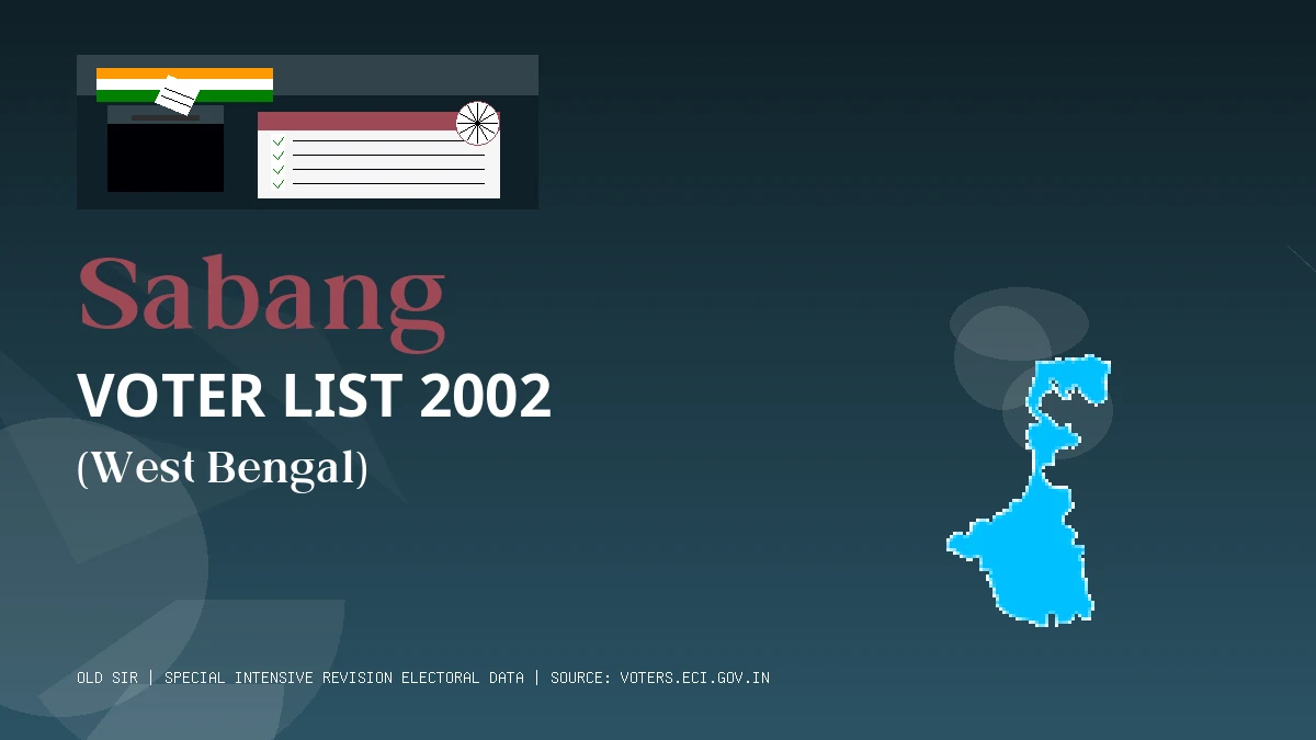 Sabang Voter List 2002 PDF Download West Bengal