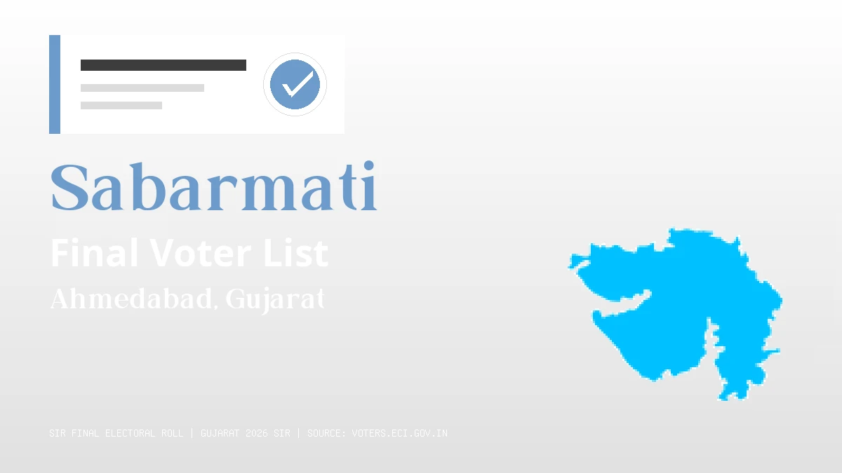 Sabarmati Final Voter List Gujarat