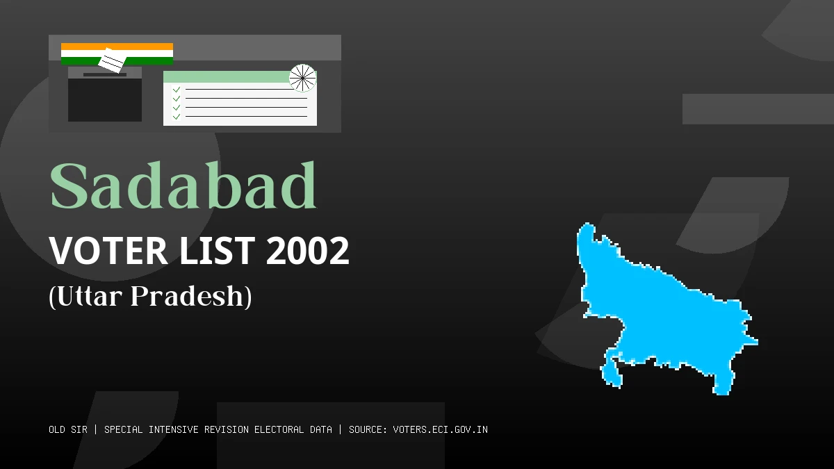 Sadabad Voter List 2002 PDF Download Uttar Pradesh
