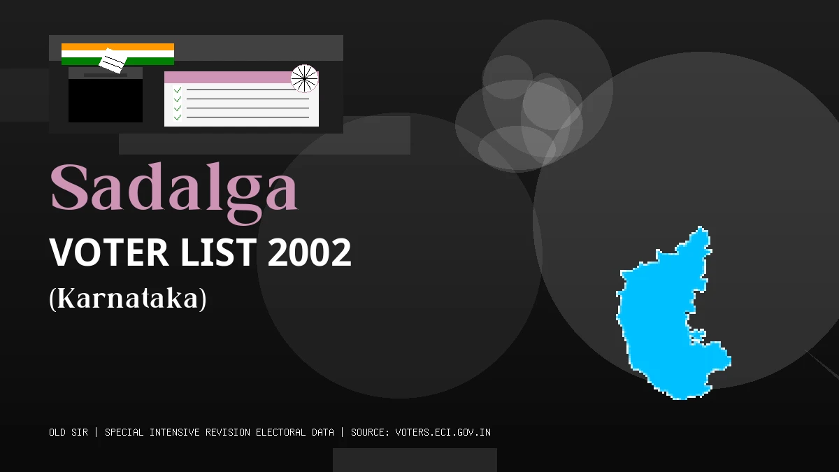 Sadalga Voter List 2002 PDF Download Karnataka