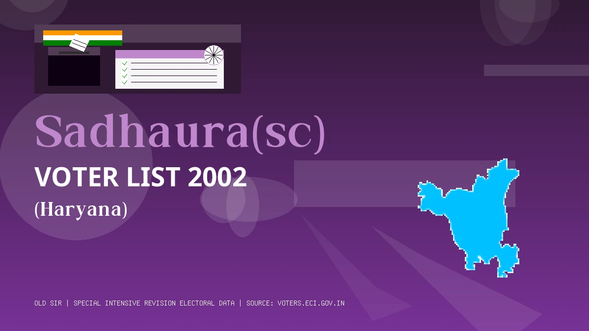 Sadhaura(sc) Voter List 2002 PDF Download Haryana