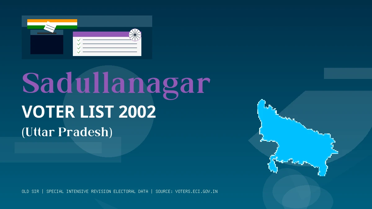 Sadullanagar Voter List 2002 PDF Download Uttar Pradesh