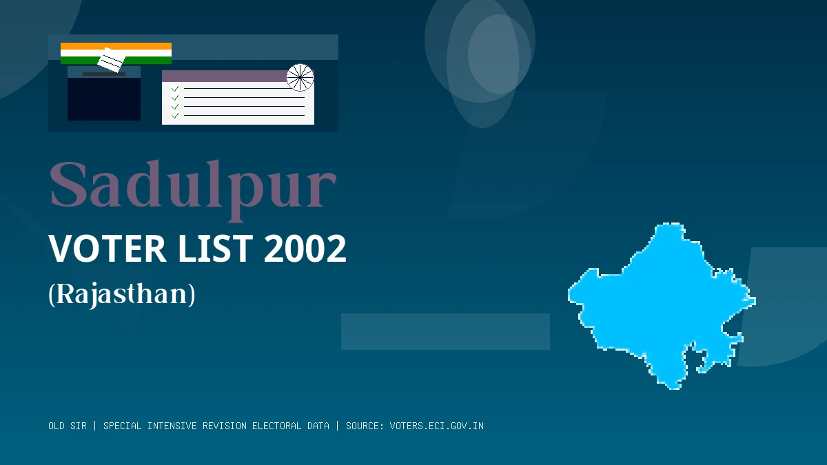 Sadulpur Voter List 2002 PDF Download Rajasthan