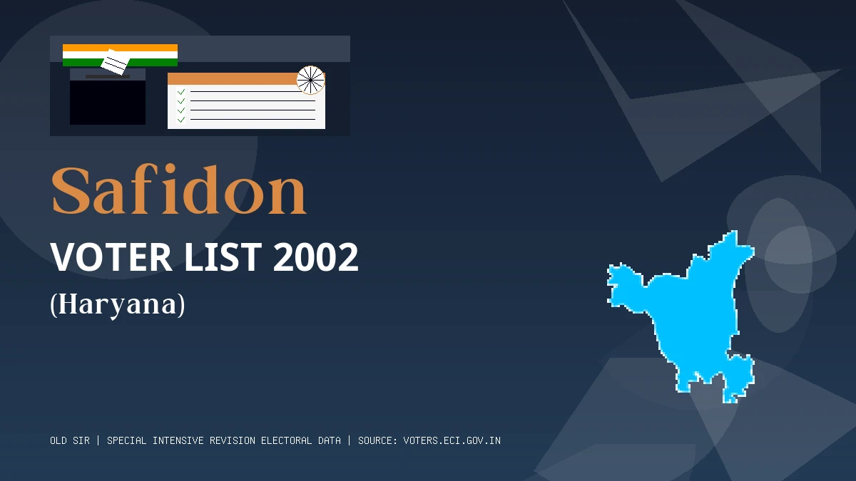 Safidon Voter List 2002 PDF Download Haryana