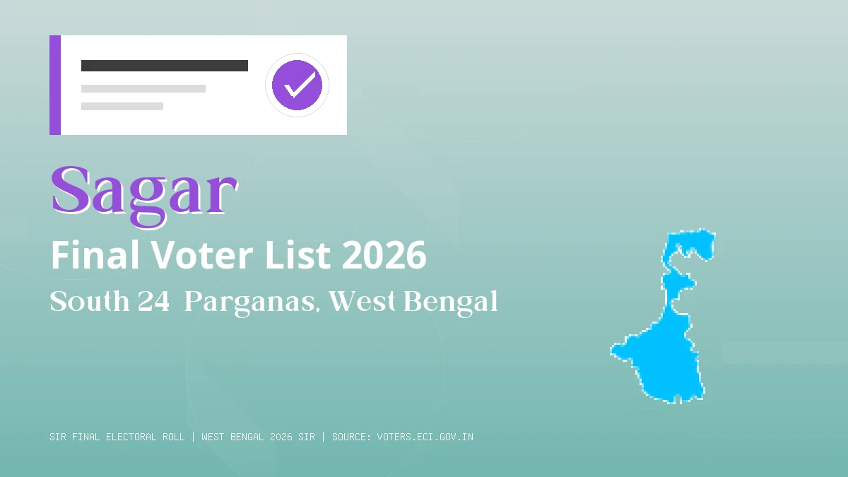 Sagar Final Voter List 2026 West Bengal