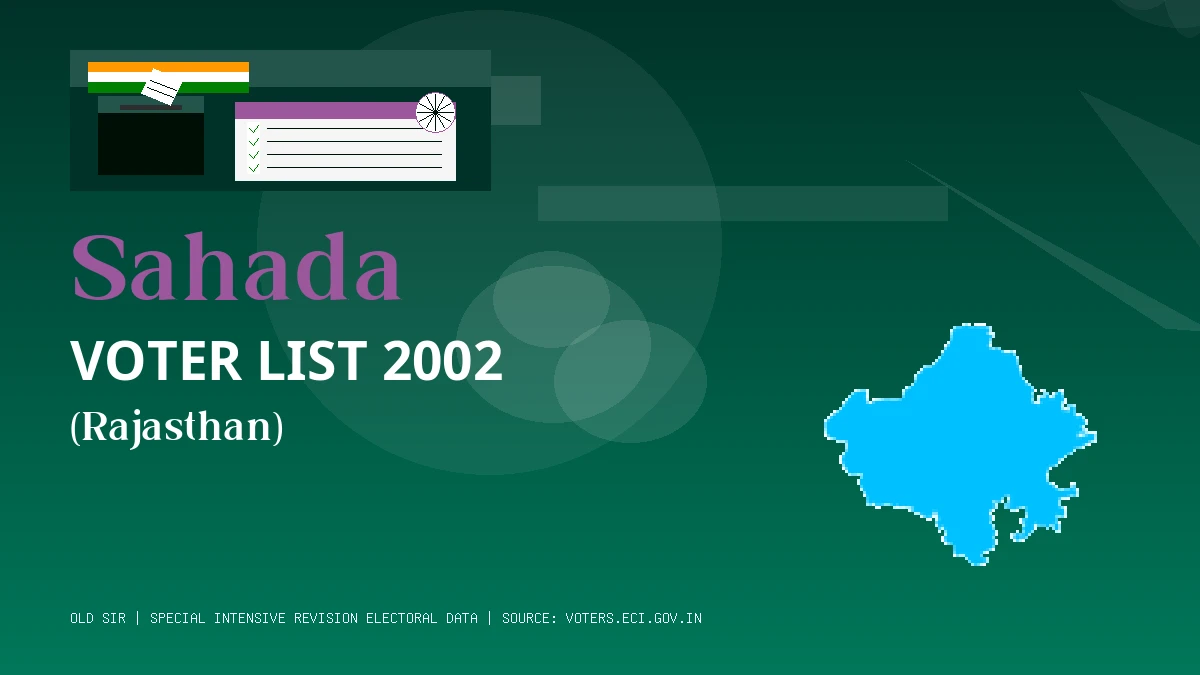 Sahada Voter List 2002 PDF Download Rajasthan