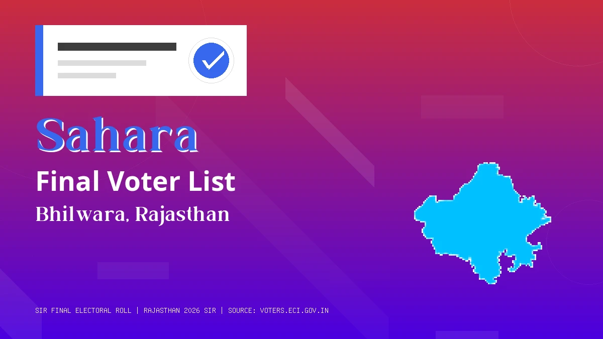 Sahara Final Voter List Rajasthan