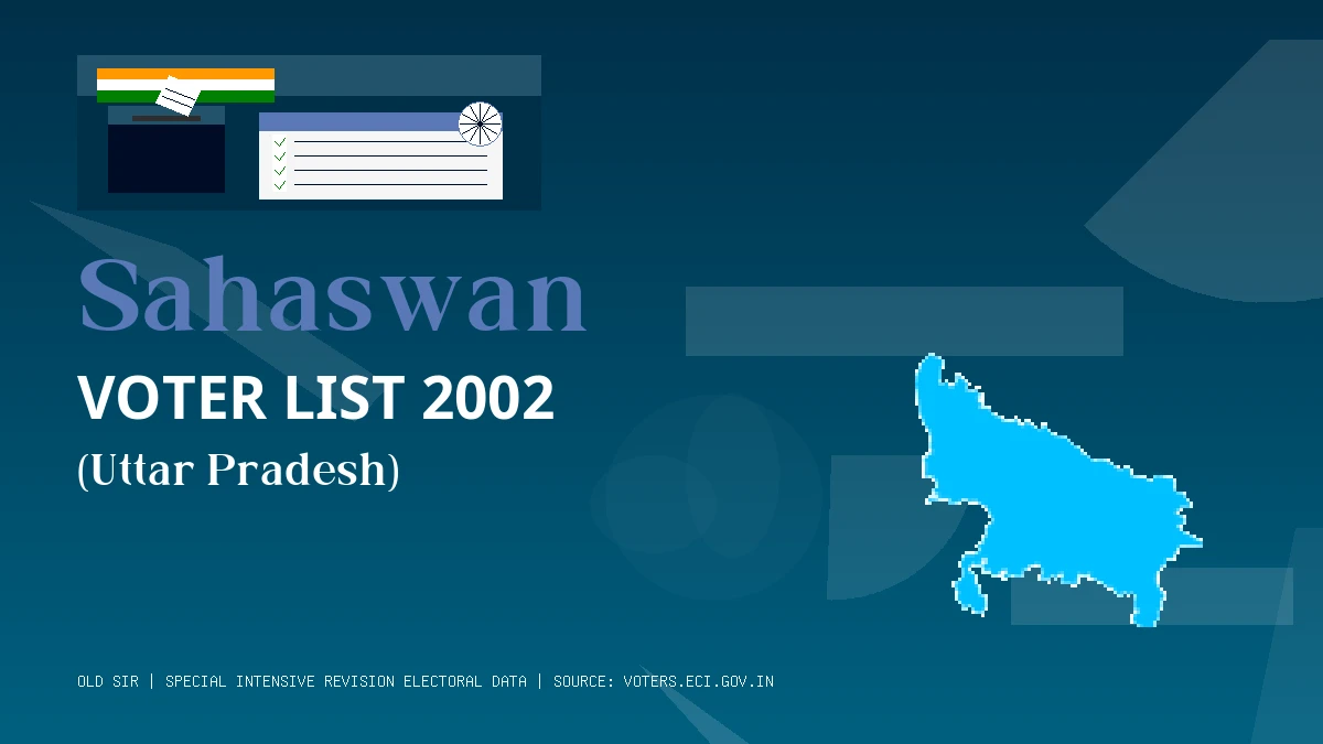 Sahaswan Voter List 2002 PDF Download Uttar Pradesh