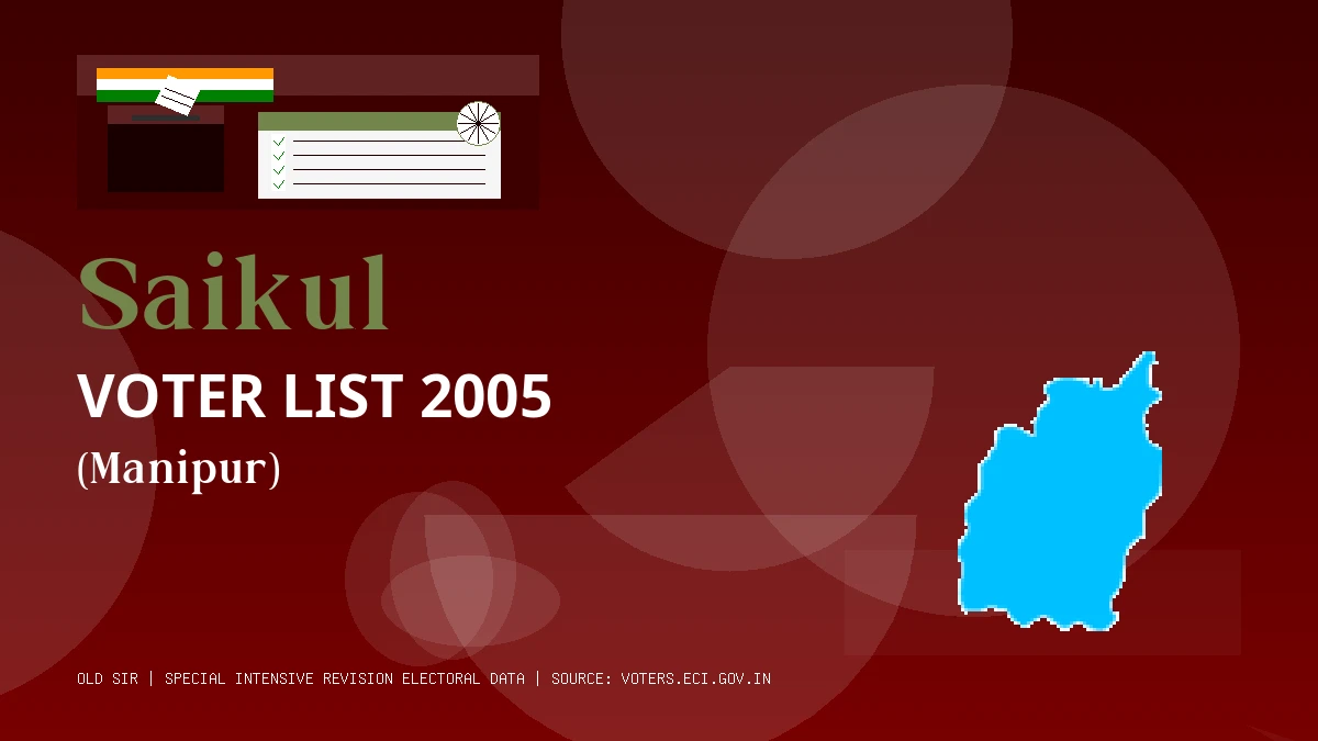 Saikul Voter List 2005 PDF Download Manipur