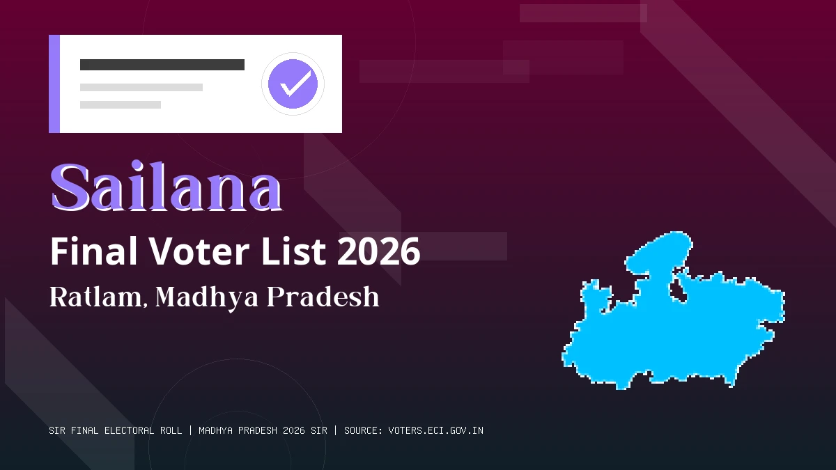 Sailana Final Voter List 2026 Madhya Pradesh