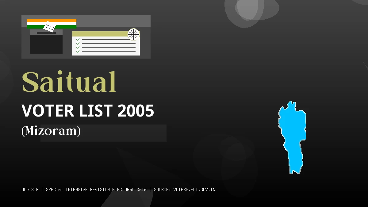Saitual Voter List 2005 PDF Download Mizoram