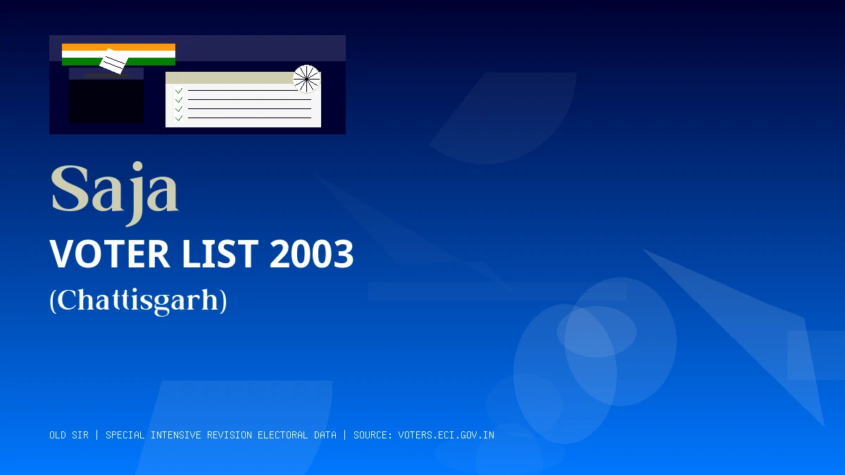 Saja Voter List 2003 PDF Download Chattisgarh