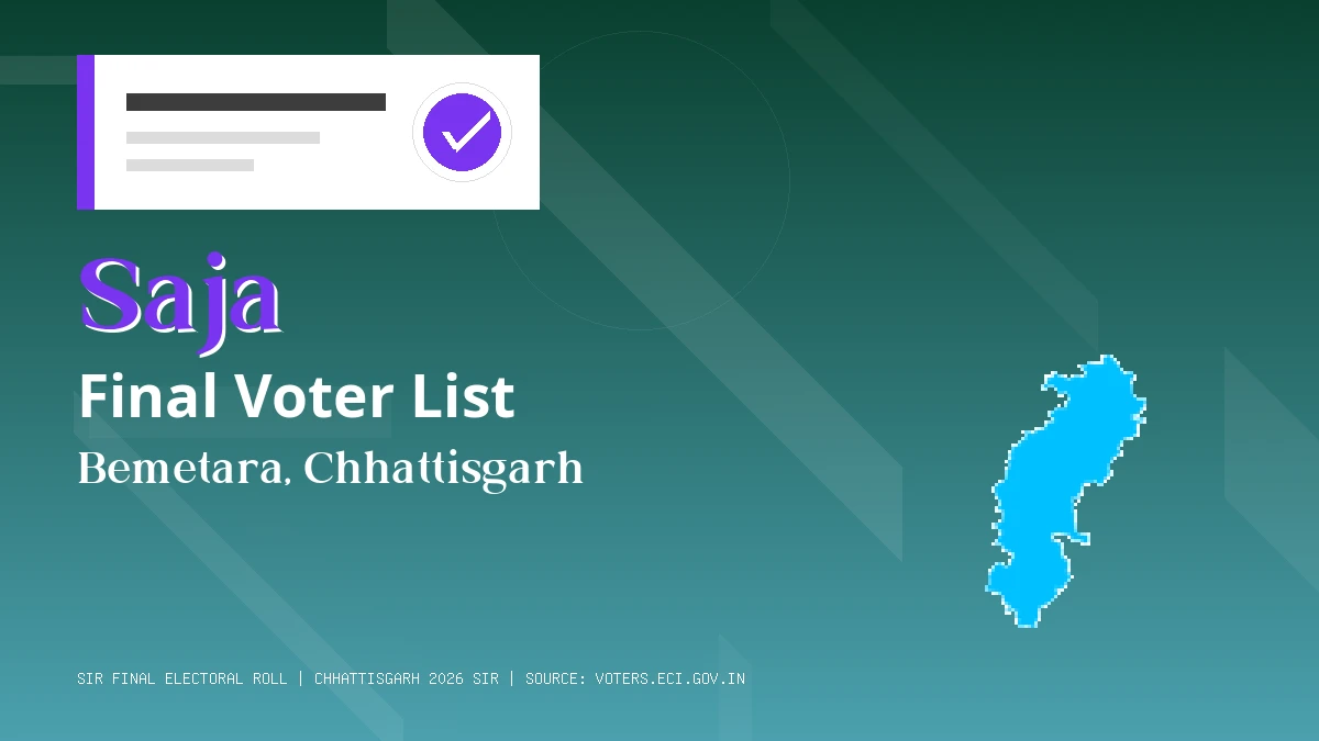 Saja Final Voter List Chhattisgarh