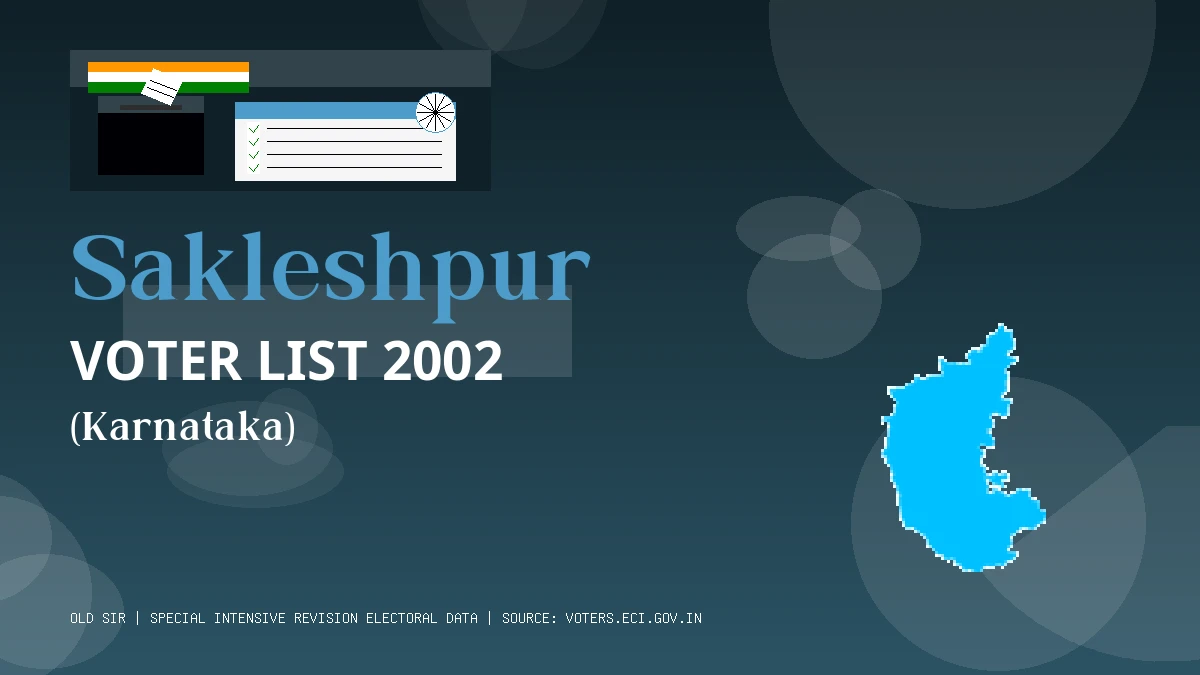 Sakleshpur Voter List 2002 PDF Download Karnataka