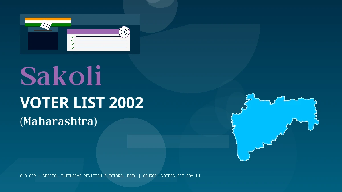 Sakoli Voter List 2002 PDF Download Maharashtra