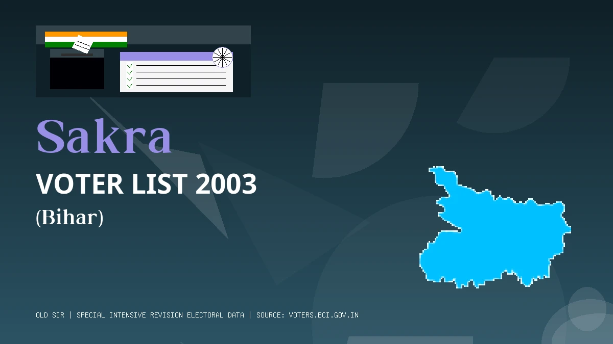 Sakra Voter List 2003 PDF Download Bihar
