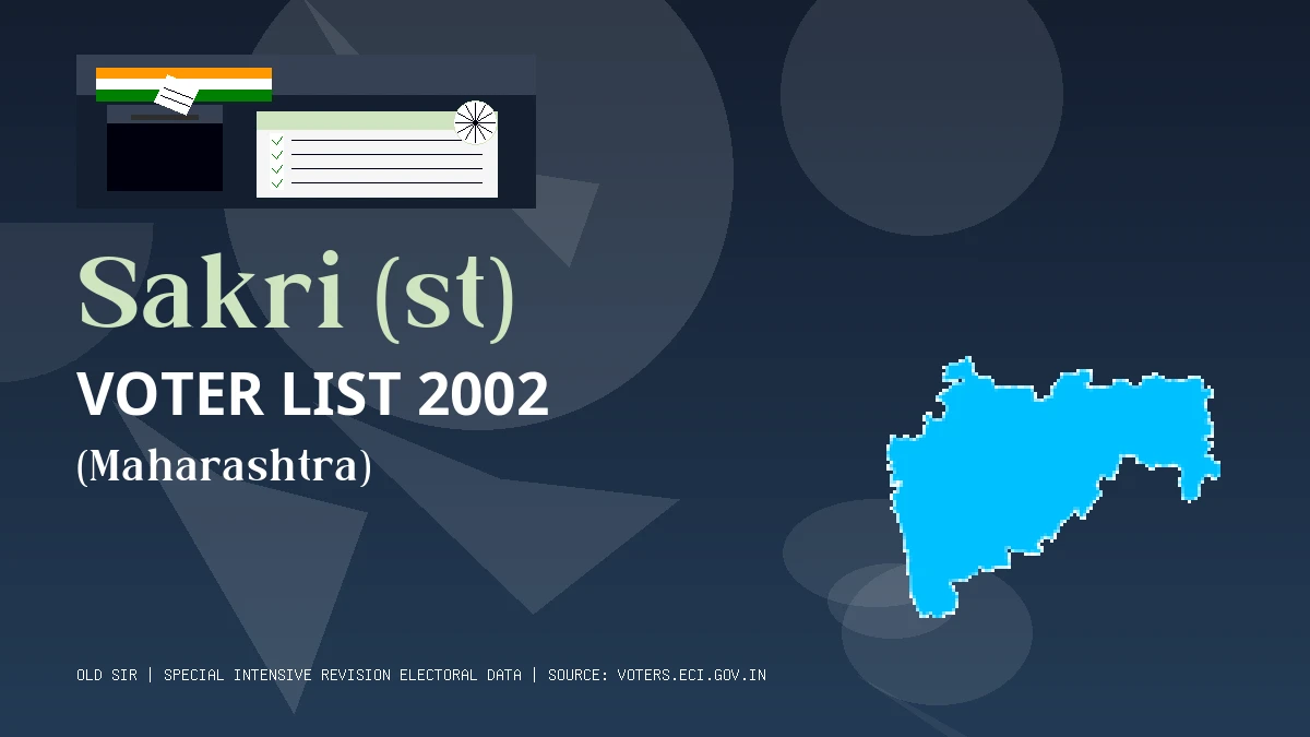 Sakri (st) Voter List 2002 PDF Download Maharashtra