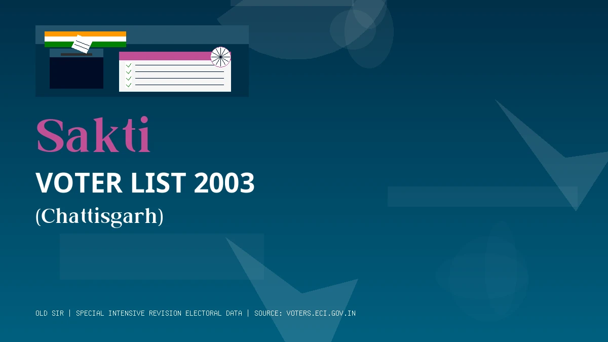 Sakti Voter List 2003 PDF Download Chattisgarh