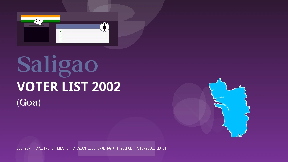 Saligao Voter List 2002 PDF Download Goa