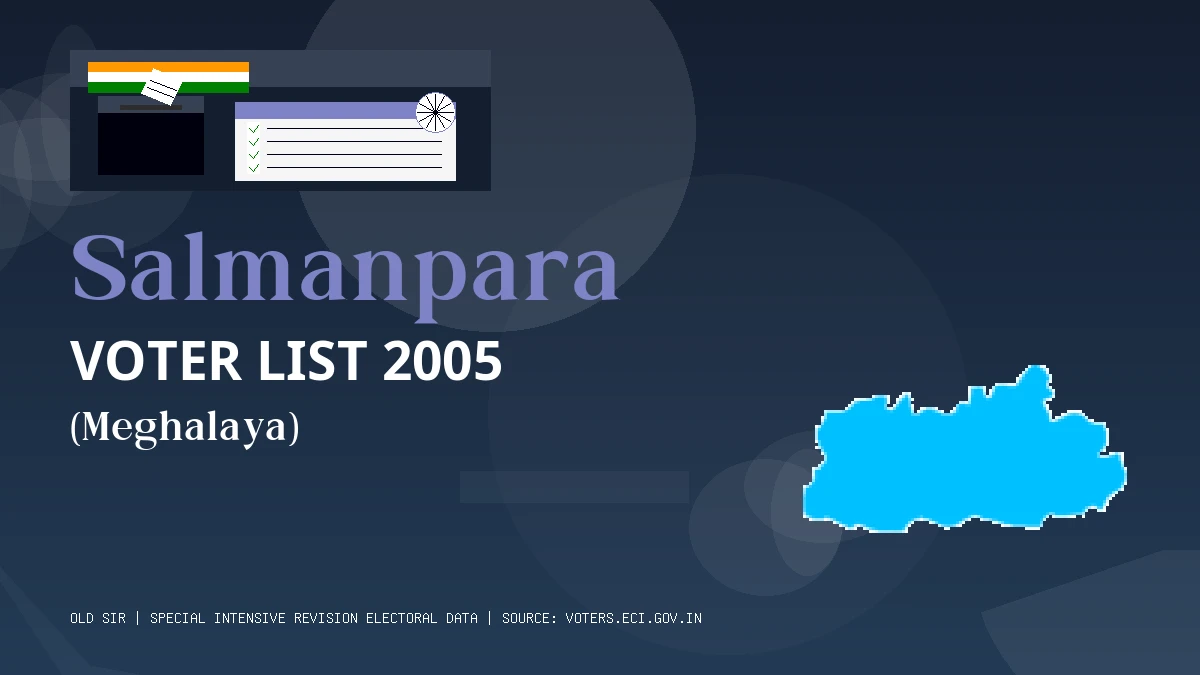 Salmanpara Voter List 2005 PDF Download Meghalaya