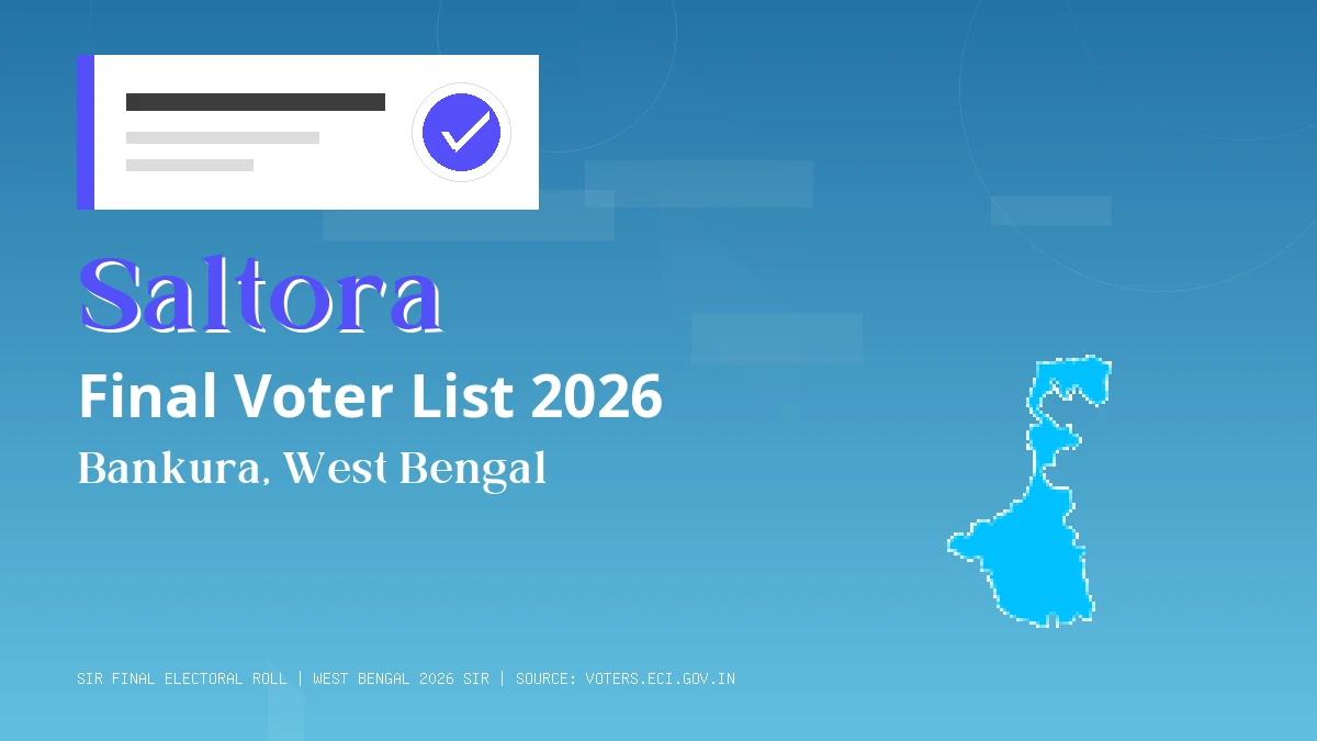 Saltora Final Voter List 2026 West Bengal