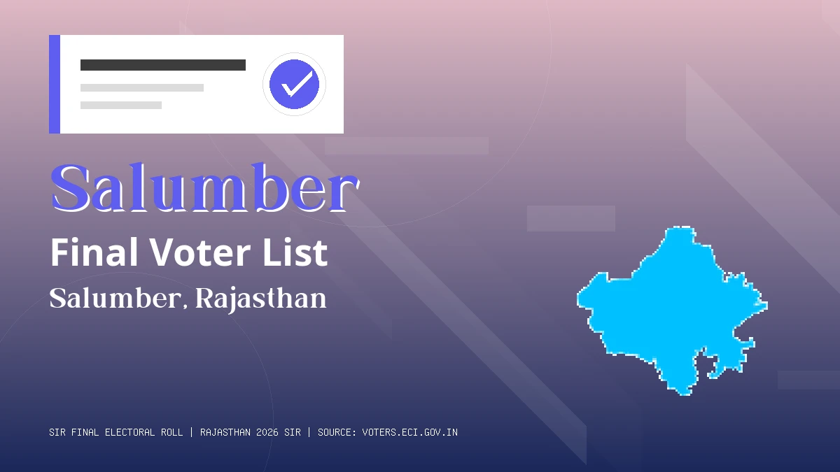 Salumber Final Voter List Rajasthan