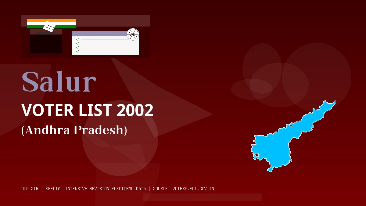 Salur Voter List 2002 PDF Download Andhra Pradesh