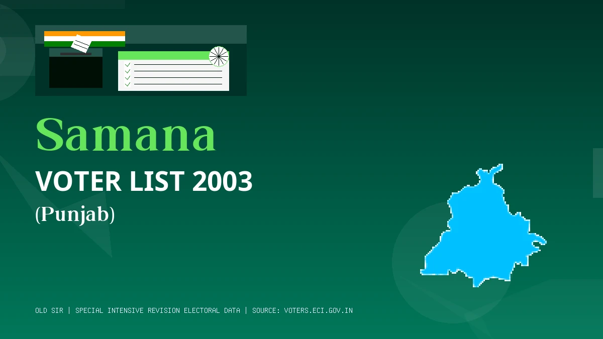 Samana Voter List 2003 PDF Download Punjab