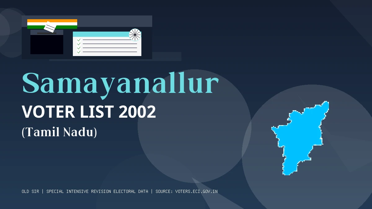 Samayanallur Voter List 2002 PDF Download Tamil Nadu