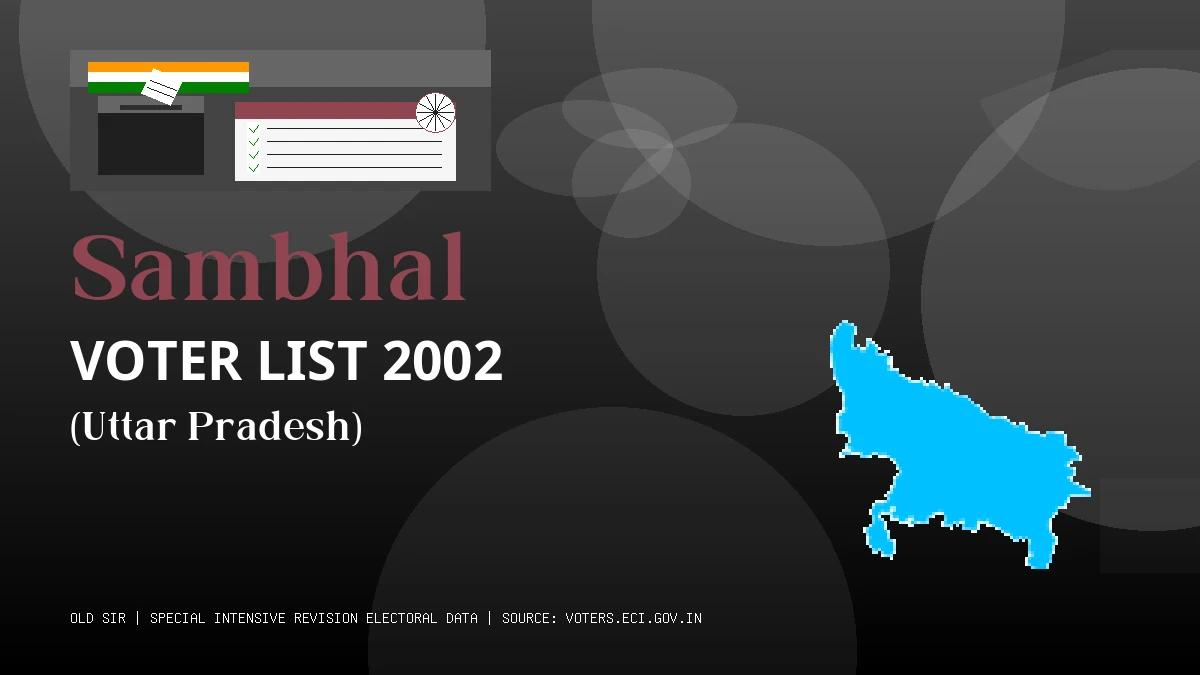 Sambhal Voter List 2002 PDF Download Uttar Pradesh
