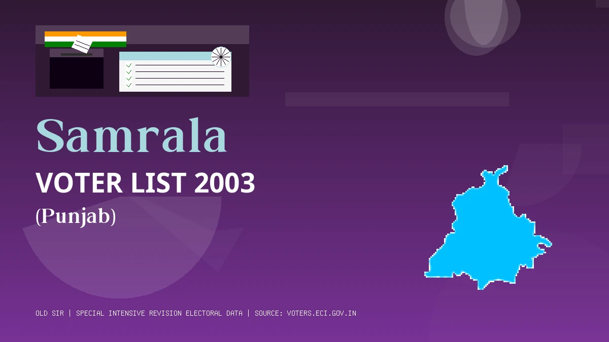 Samrala Voter List 2003 PDF Download Punjab