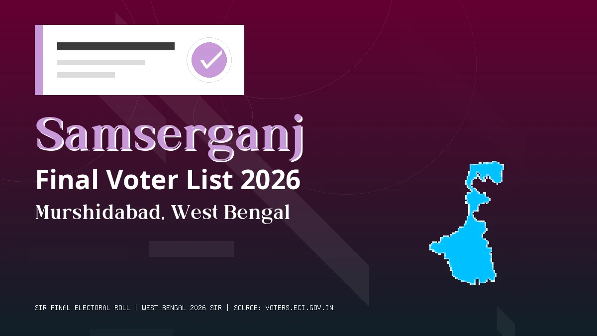 Samserganj Final Voter List 2026 West Bengal