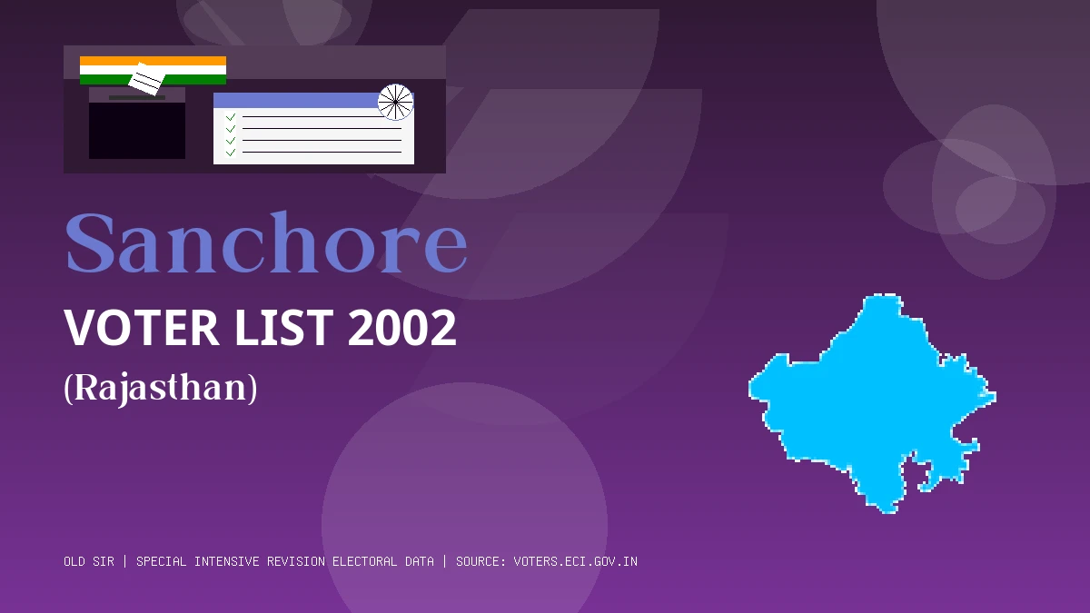 Sanchore Voter List 2002 PDF Download Rajasthan