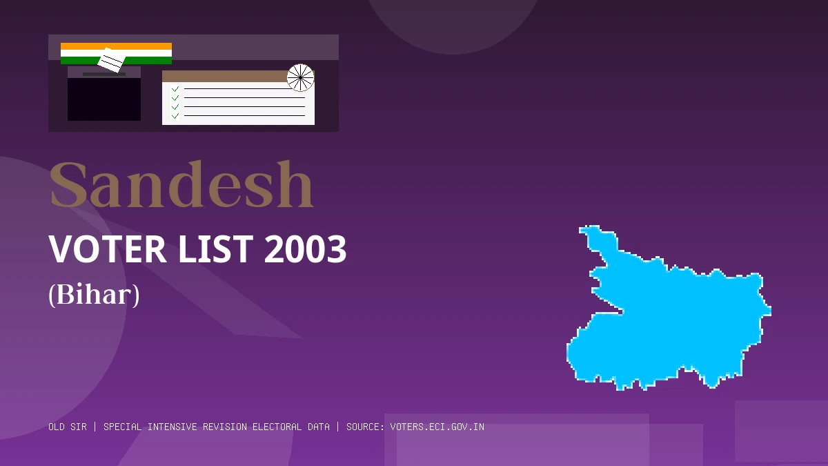 Sandesh Voter List 2003 PDF Download Bihar