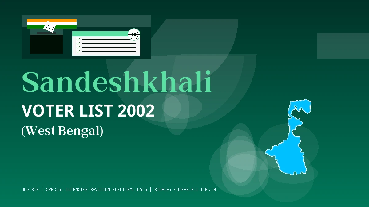 Sandeshkhali Voter List 2002 PDF Download West Bengal