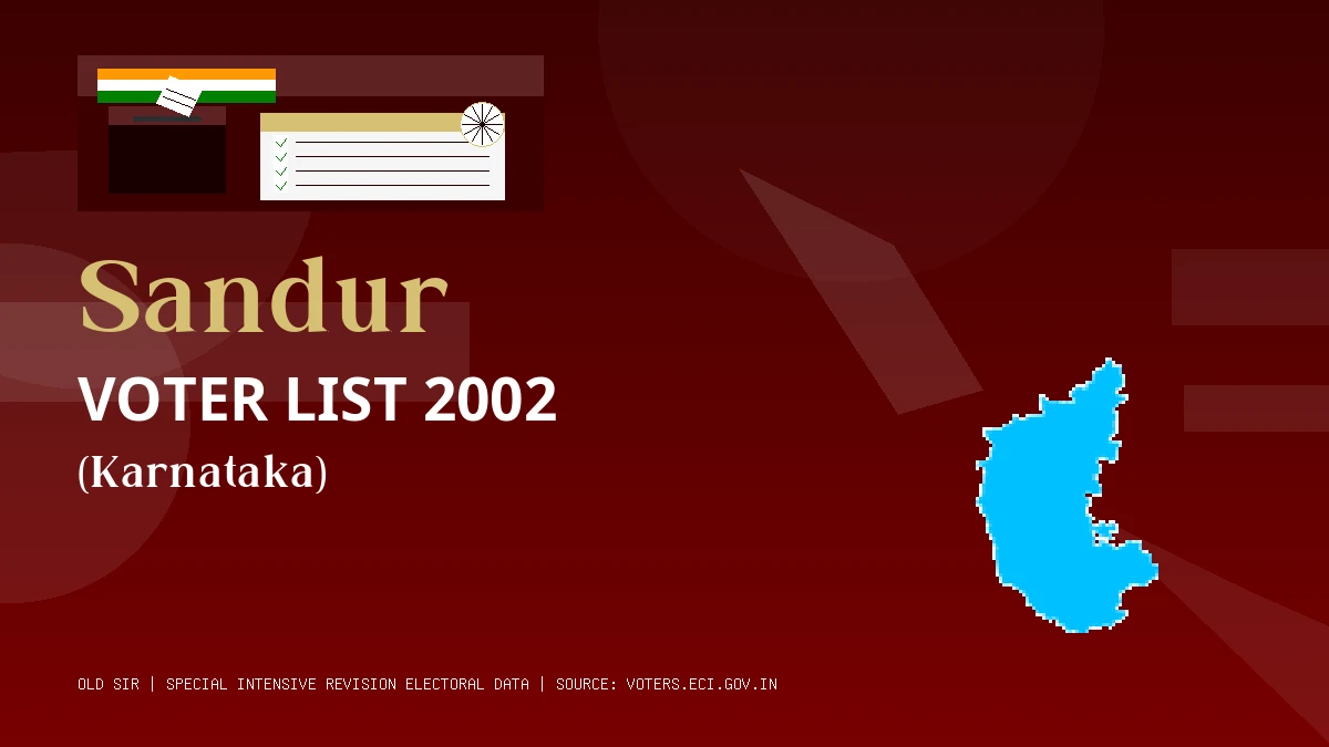 Sandur Voter List 2002 PDF Download Karnataka