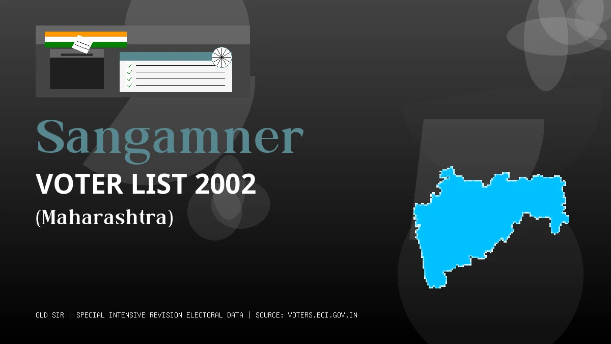 Sangamner Voter List 2002 PDF Download Maharashtra