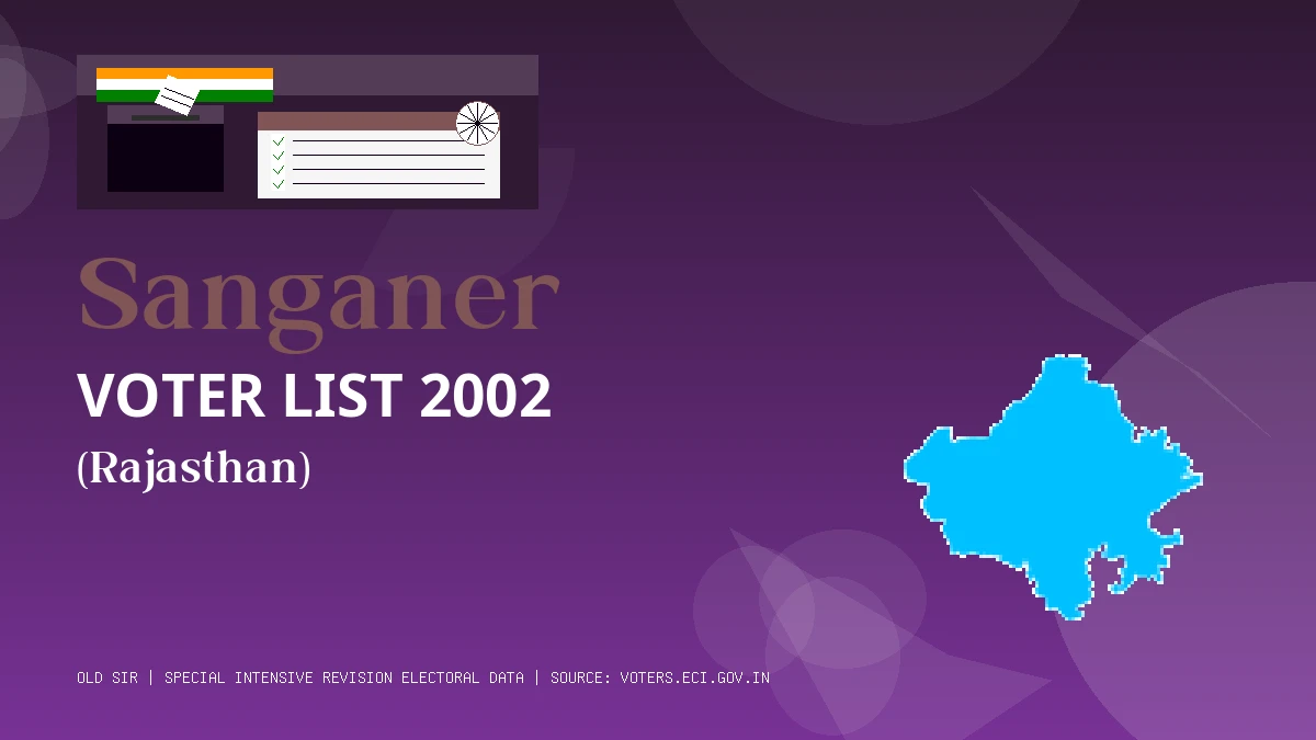 Sanganer Voter List 2002 PDF Download Rajasthan