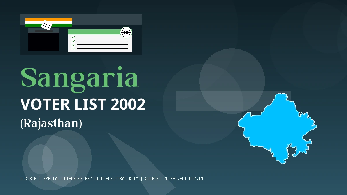 Sangaria Voter List 2002 PDF Download Rajasthan