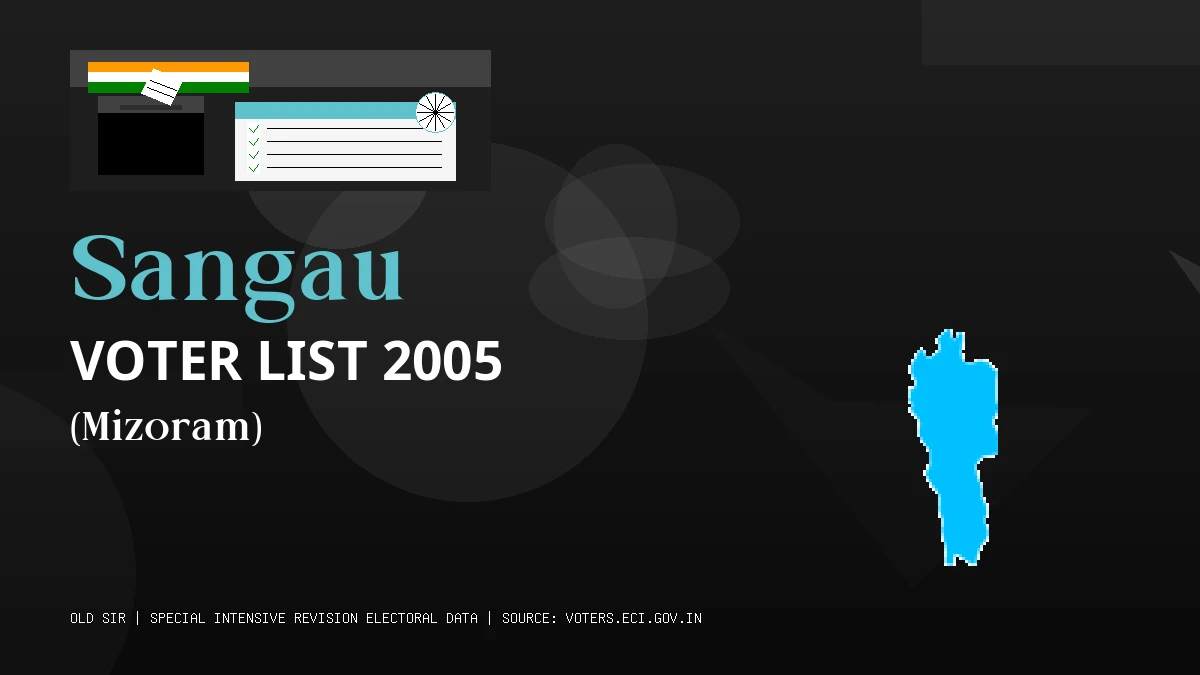 Sangau Voter List 2005 PDF Download Mizoram