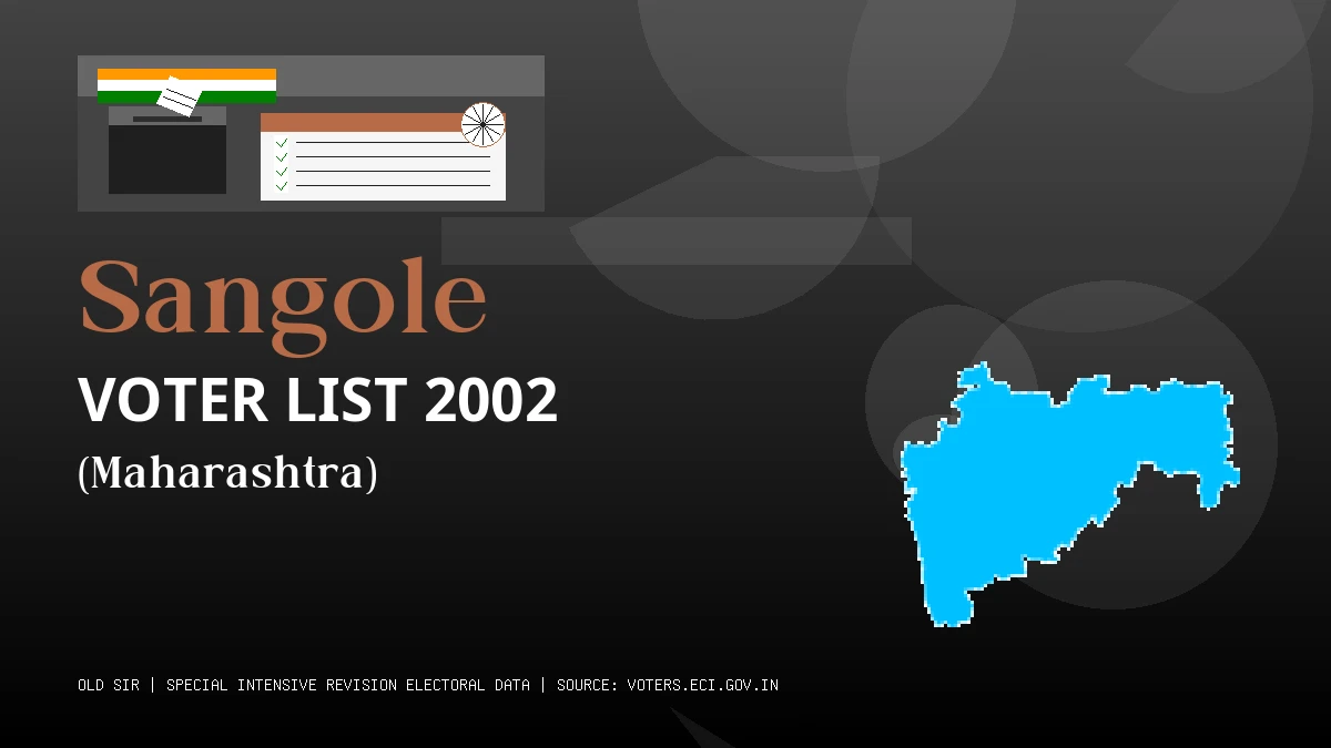 Sangole Voter List 2002 PDF Download Maharashtra