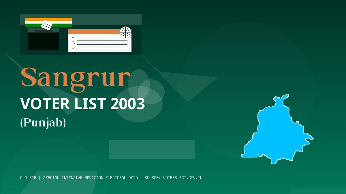 Sangrur Voter List 2003 PDF Download Punjab