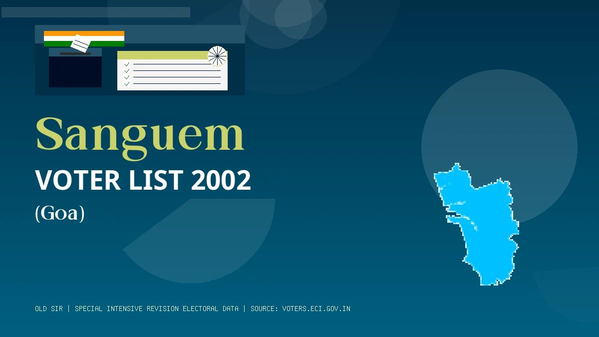 Sanguem Voter List 2002 PDF Download Goa