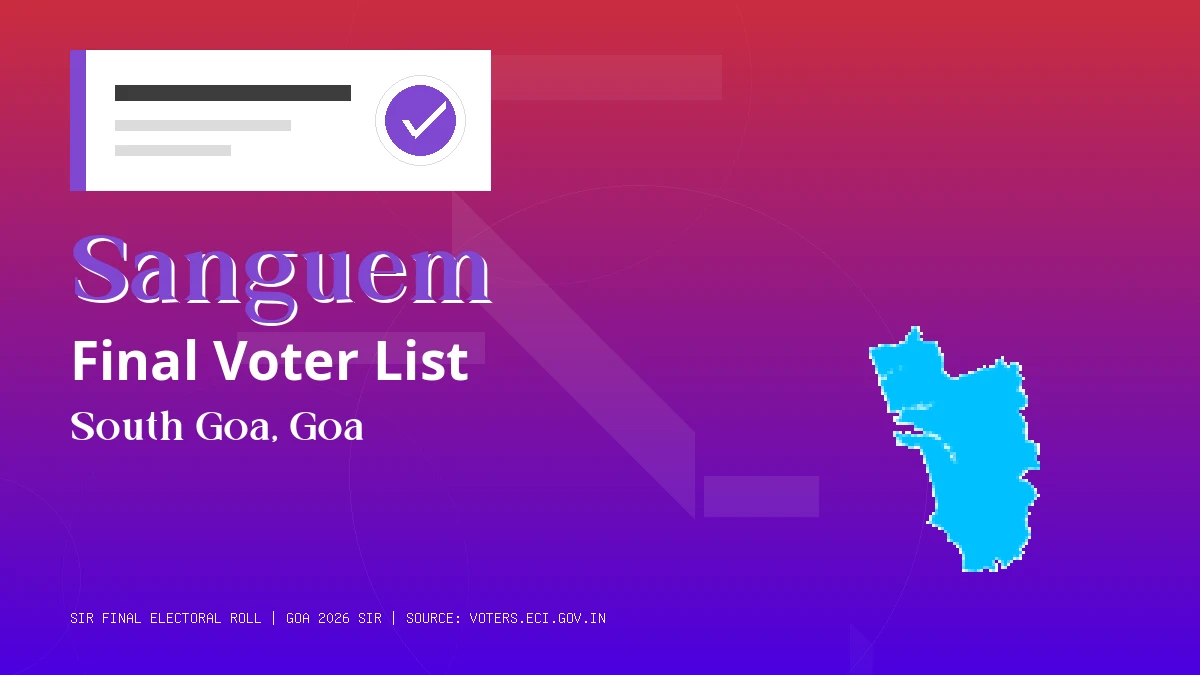 Sanguem Final Voter List Goa