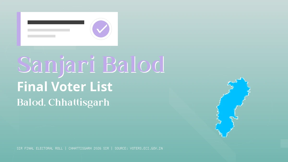 Sanjari Balod Final Voter List Chhattisgarh