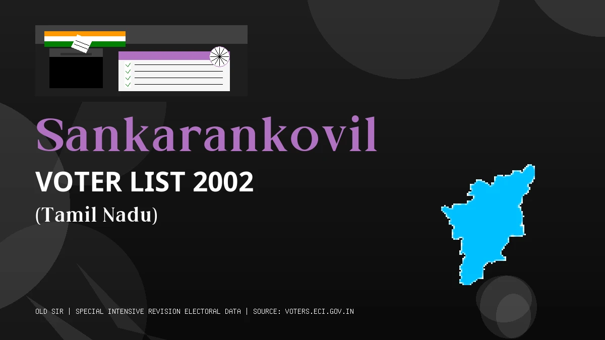 Sankarankovil Voter List 2002 PDF Download Tamil Nadu
