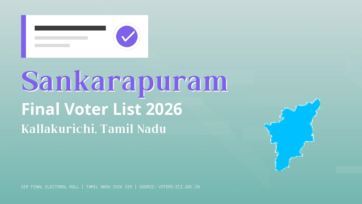 Sankarapuram Final Voter List 2026 Tamil Nadu